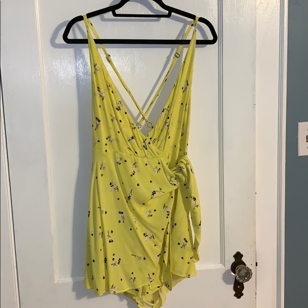 Free people yellow romper size 8